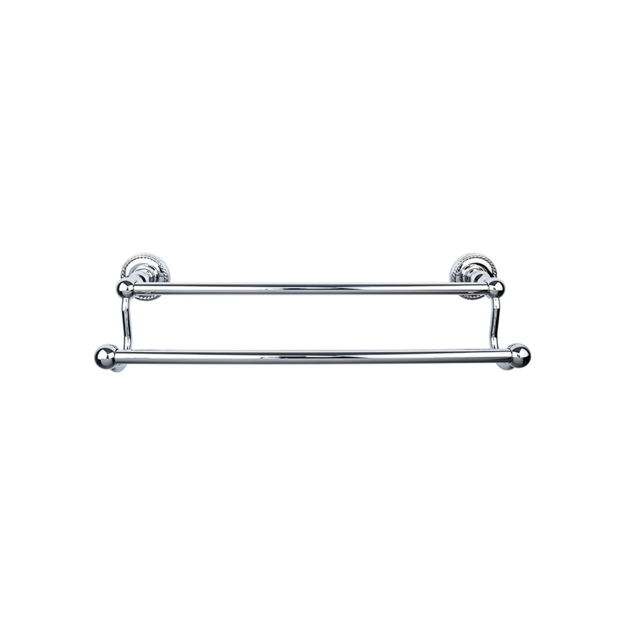 Top Knobs ED11PCF Edwardian Bath Towel Bar 30 In. Double - Rope Backplate Polished Chrome