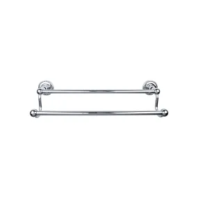 Top Knobs ED11PCF Edwardian Bath Towel Bar 30 In. Double - Rope Backplate Polished Chrome