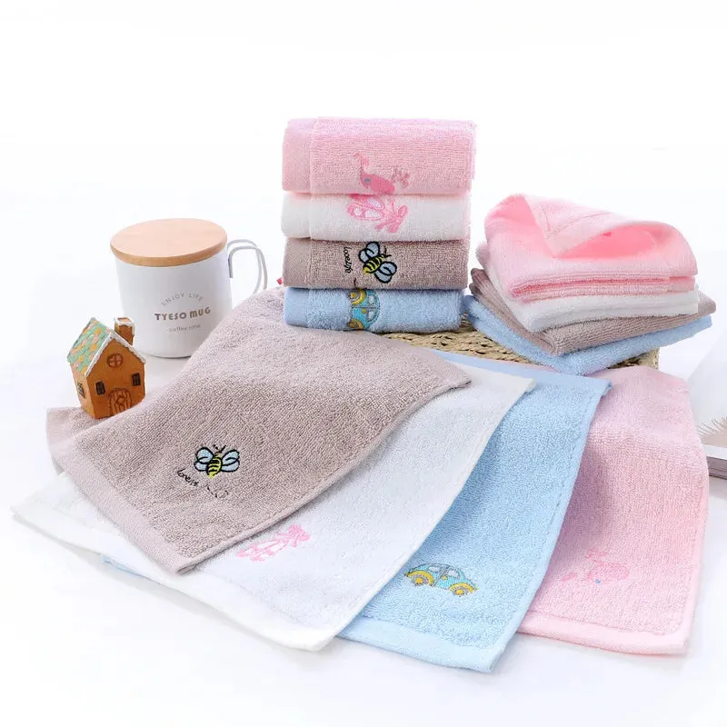 Towels Cotton Bath Towel Face Washcloth Cute Cartoon Bear Hand Wipe Soft Children Towels Kids Newborn Bathing Handkerchief