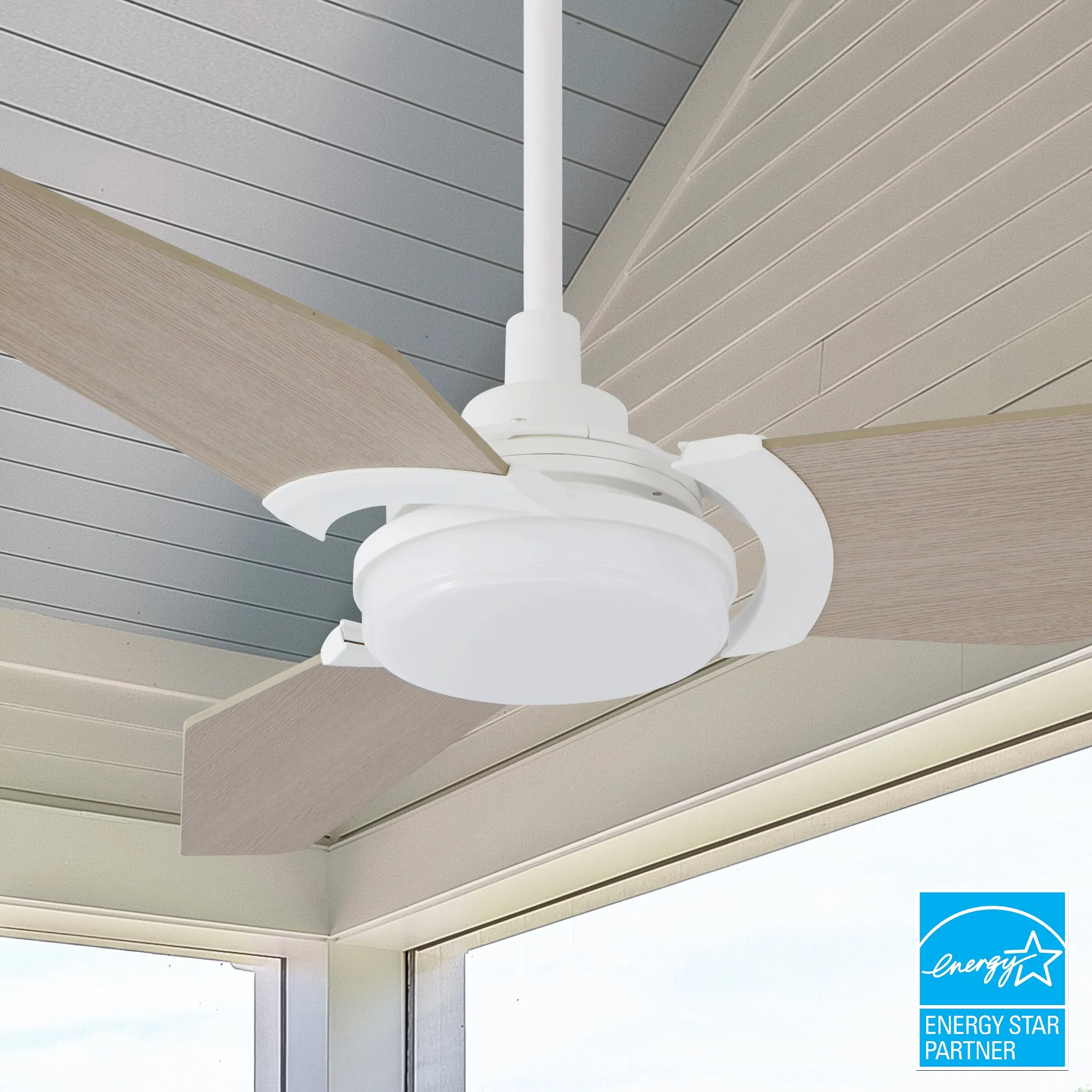 Trailblazer Outdoor Smart Ceiling Fan with LED Light and Remote 52 inch