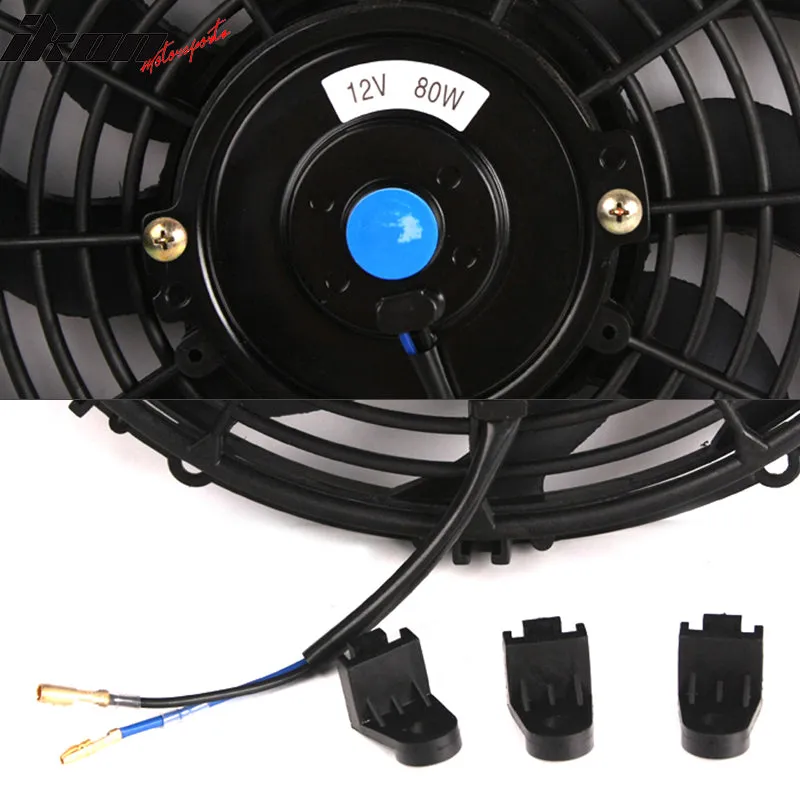 Universal 12 in Electric Radiator Engine Cooling Fan W/ Mount Kit