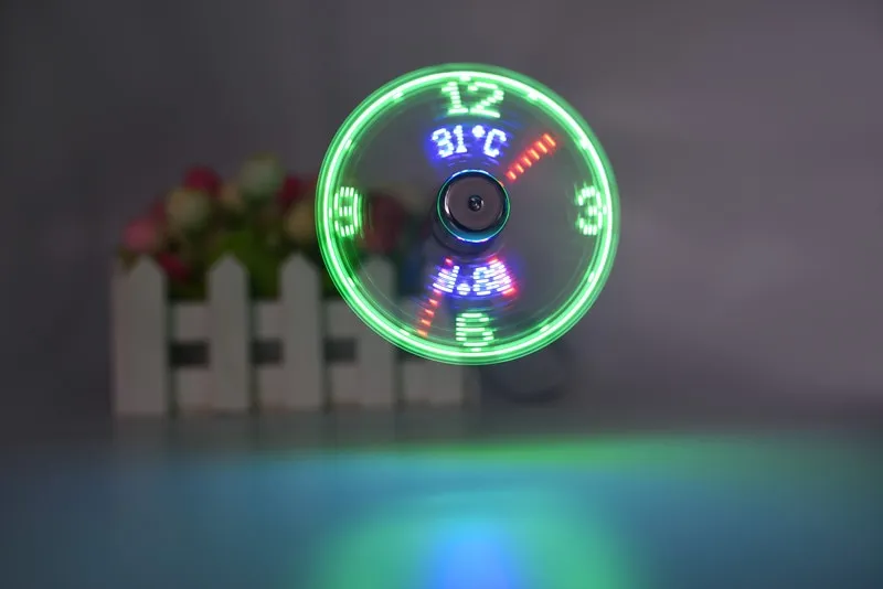 USB Fan Time And Temperature Display Clock