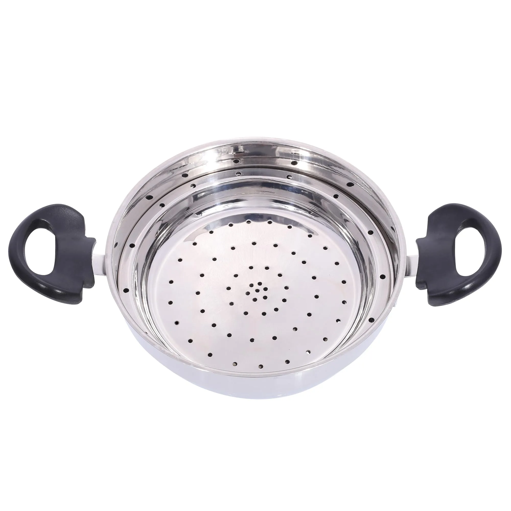 USHA SHRIRAM Stainless Steel Idli Cooker Kadai (3 Plate) | 2 Triangle Idli Plates (20 Idlis), 1 Momo/Idiyappam Plates | Idly Maker Momo Steamer | Multi Kadai for Idli, Dhokla,Mini Idlies, Modaks