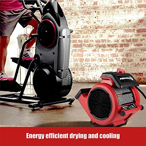 Vacmaster Red Edition AM201 1101 550 CFM Portable Air Mover Floor and Carpet Dryer for Drying and Cooling