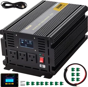 Vevor Modified Sine Wave Inverters 3500W DC 12V to AC 120V w/ LCD Display and Remote Controller New