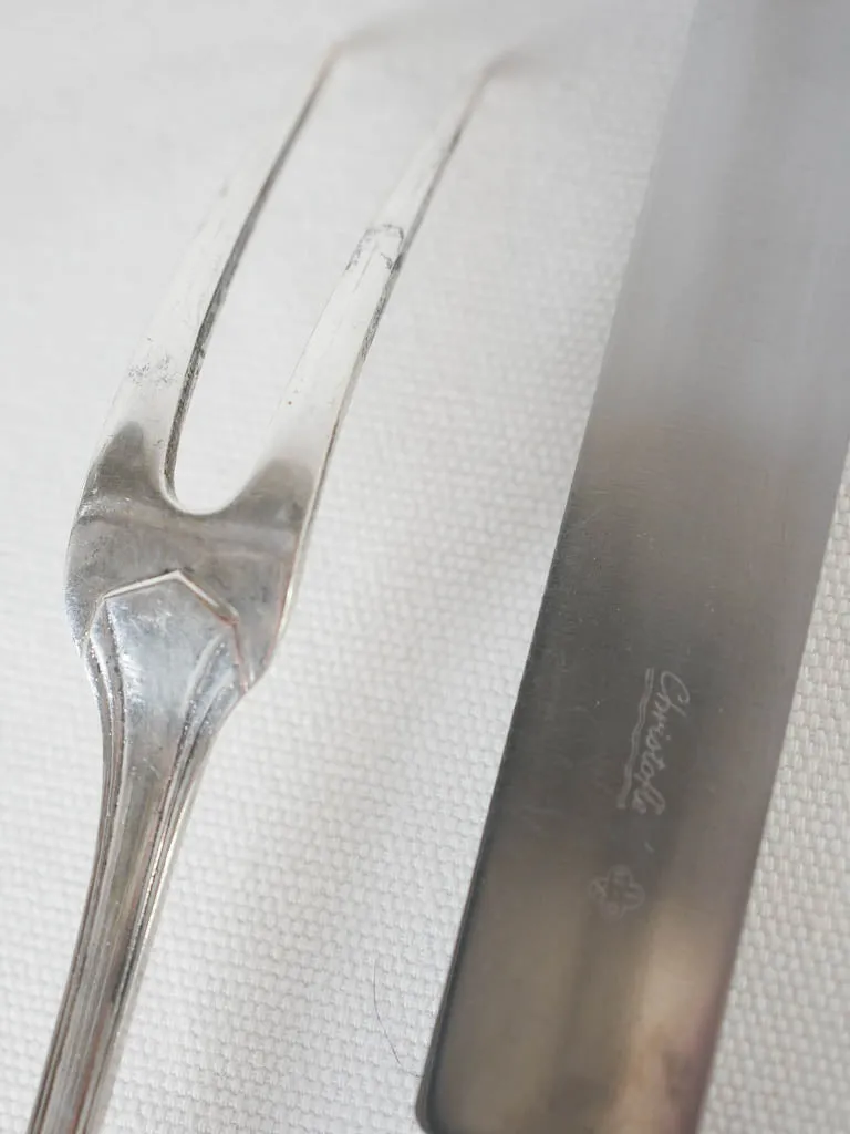 Vintage Christofle carving knife & fork