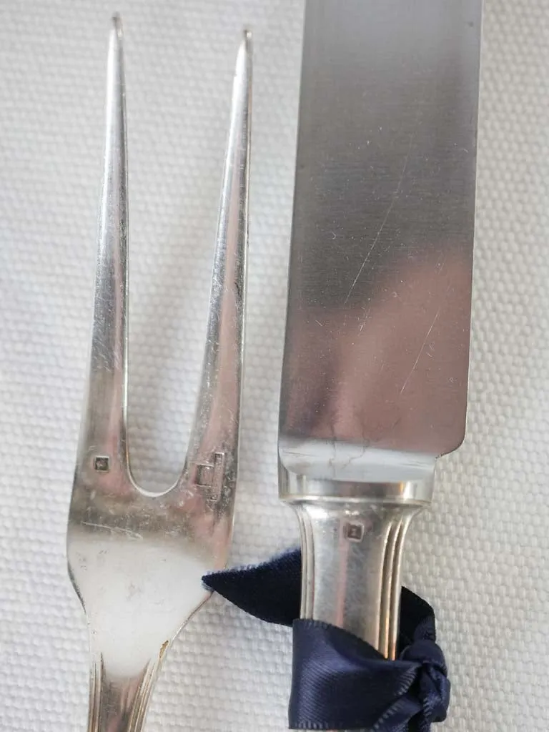 Vintage Christofle carving knife & fork