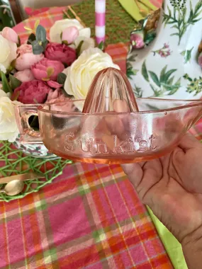 Vintage Pink Glass Sunkist Juicer