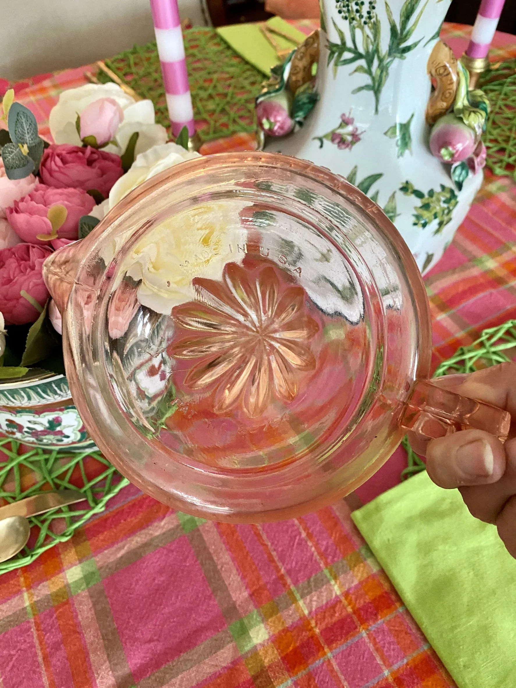 Vintage Pink Glass Sunkist Juicer