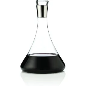 Viski Chrome and Glass Wine Decanter