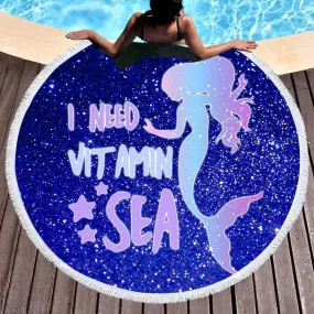 Vitamin Sea Round Beach Towel