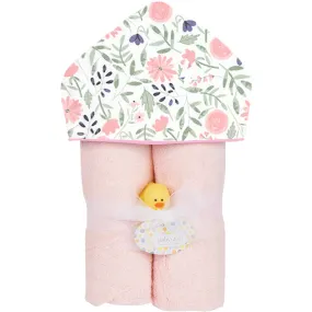 Watercolor Floral Deluxe Hooded Towel