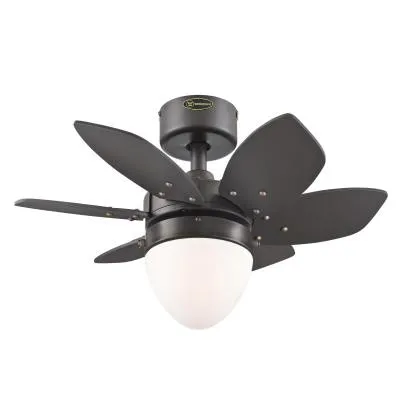 Westinghouse 7232800 Indoor Ceiling Fan with Dimmable LED Light Fixture, 24 inch, Espresso Finish, Reversible Blades, Opal Frosted Glass