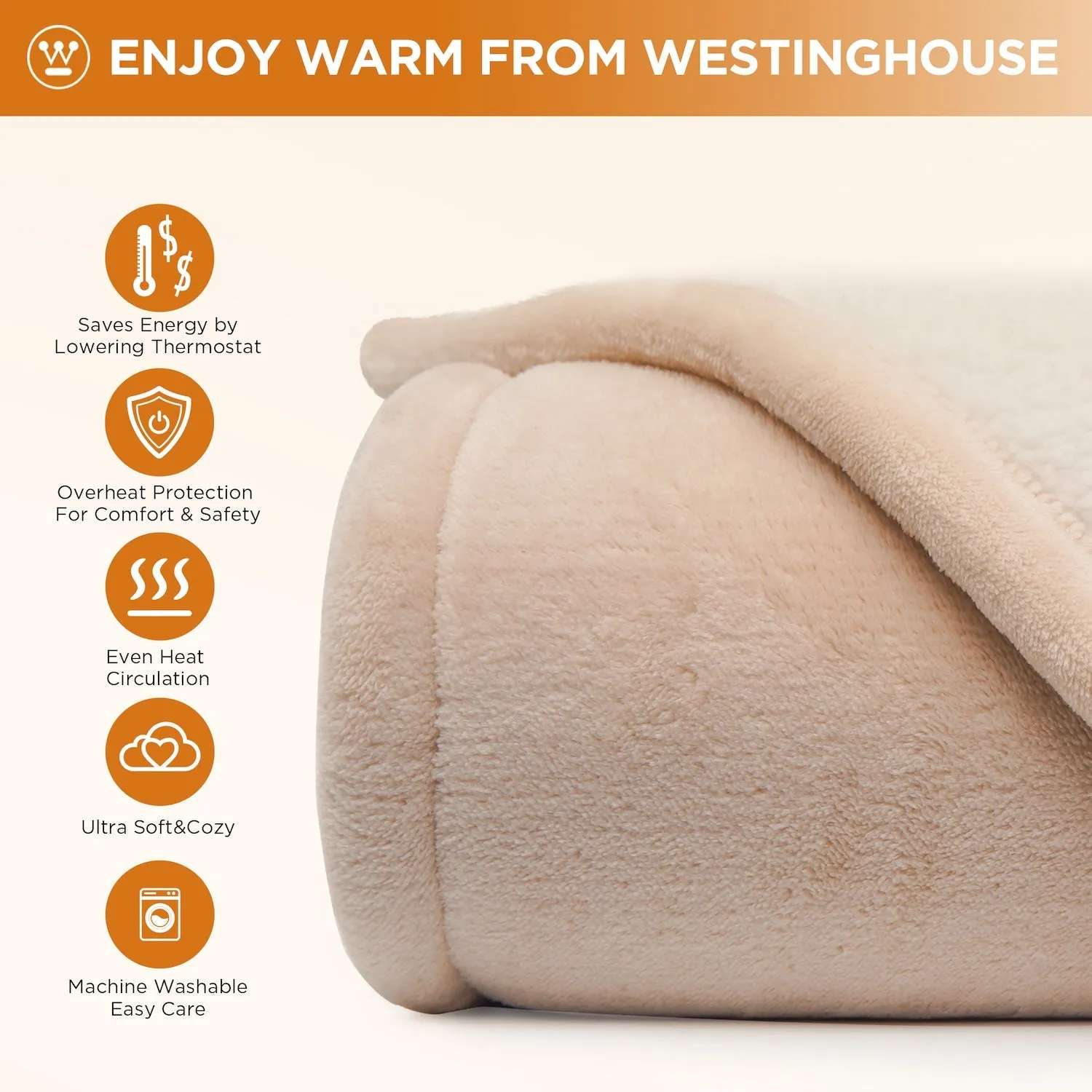 Westinghouse Electric Blanket Flannel to Sherpa