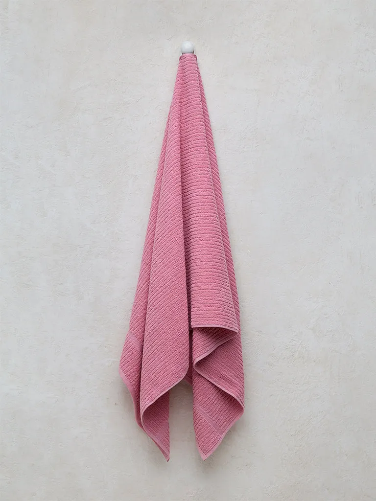 Westside Home Dusty Pink Self-Striped Bath Towel