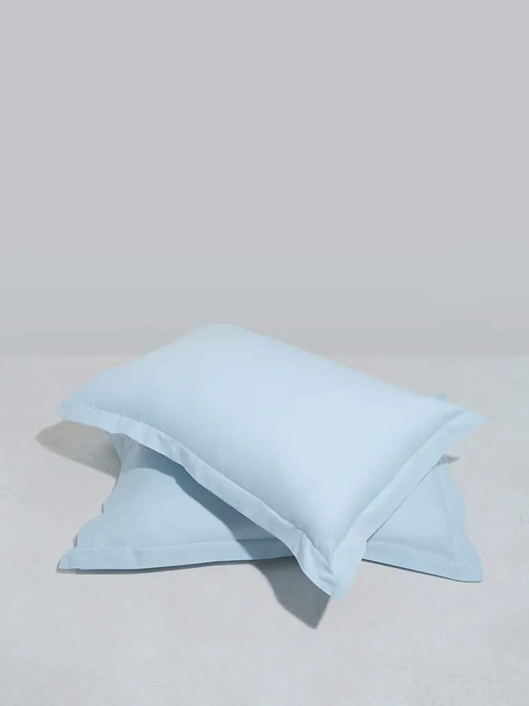 Westside Home Light Blue Solid Pillowcover (Set of 2)