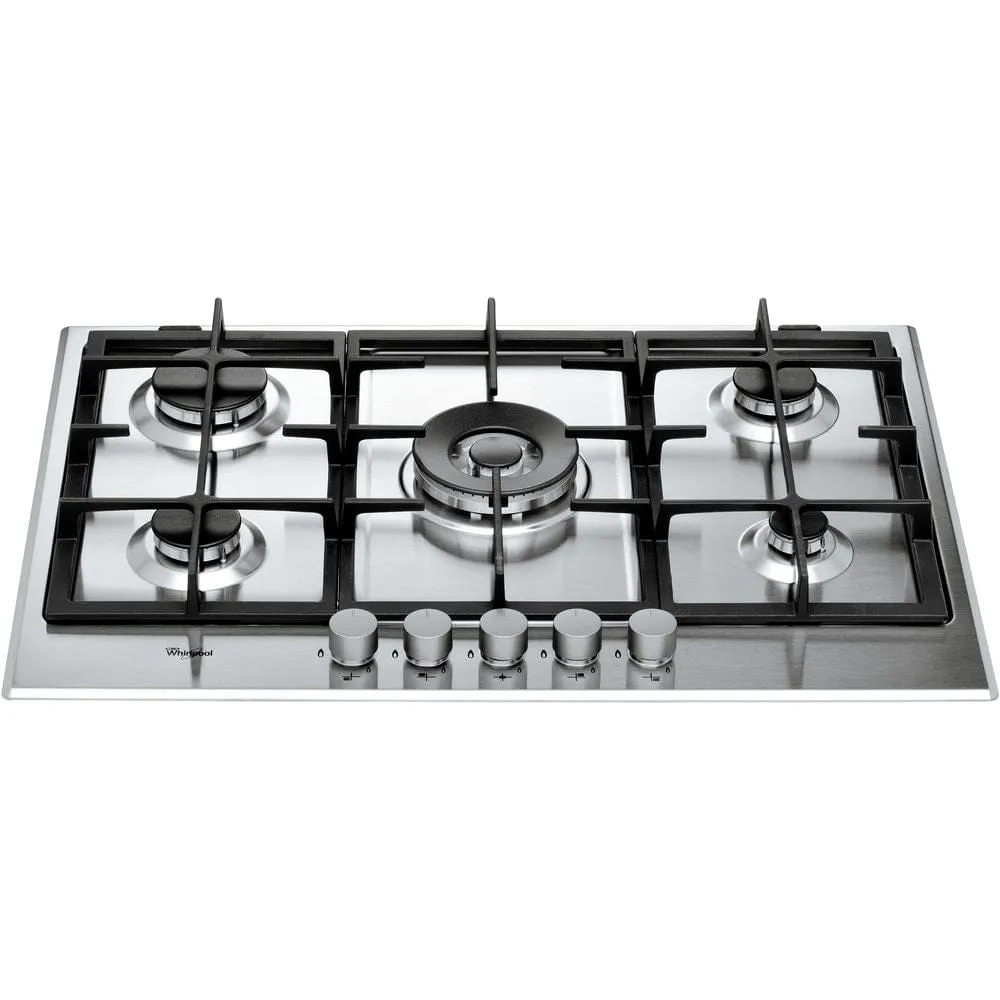 Whirlpool GMA7522-IX 5 burners 3 sizes Built-In Absolute Gas Hobs - Stainless Steel