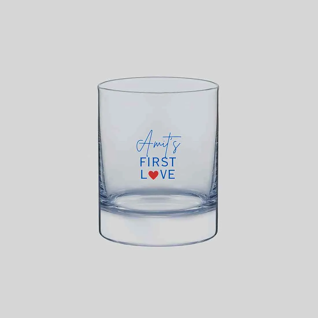 Whiskey Glass with Name Customized Alcohol Drinking Glasses - First Love