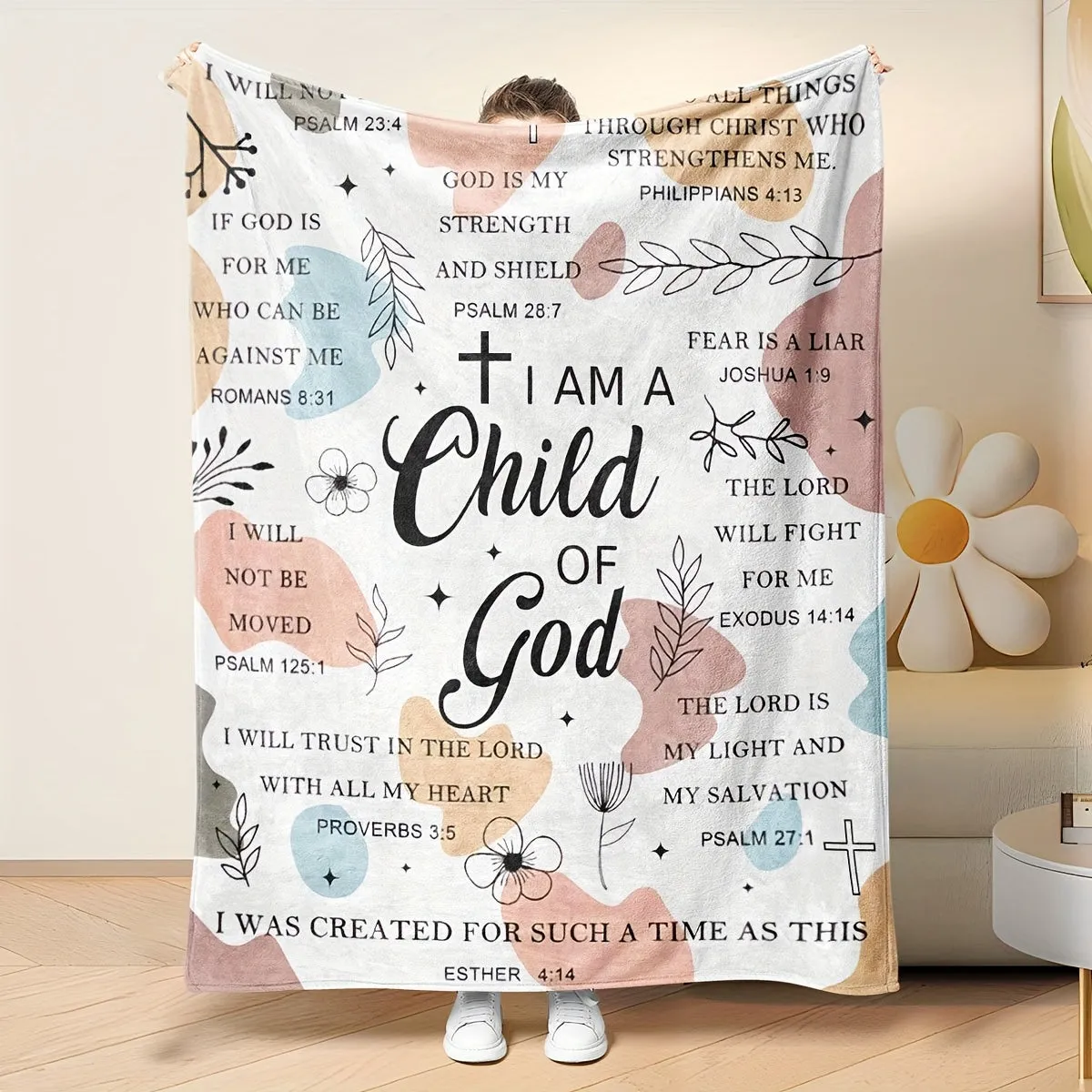 Women Gifts - I Am A Child Of God Blanket, Religious Gifts, Secret Sister Gifts For Women Inspiration Blanket Super Soft Flannel Blanket