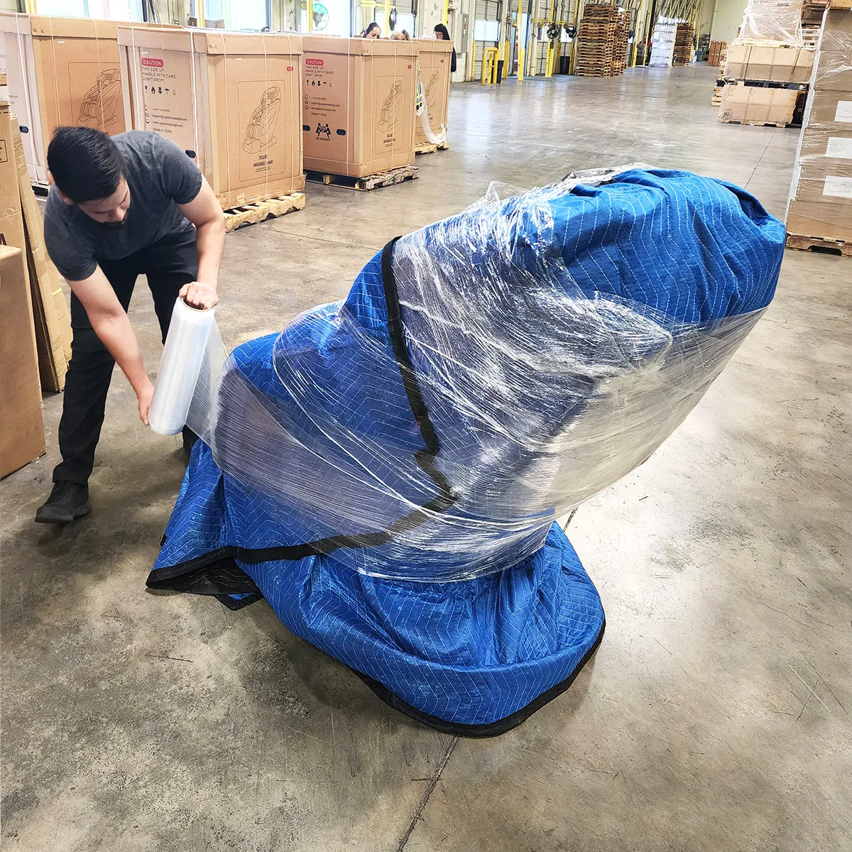 XtremepowerUS 6 Moving & Packing Blankets Multi-Purpose Blanket - 80" x 72" - Quilted Shipping Furniture Pads