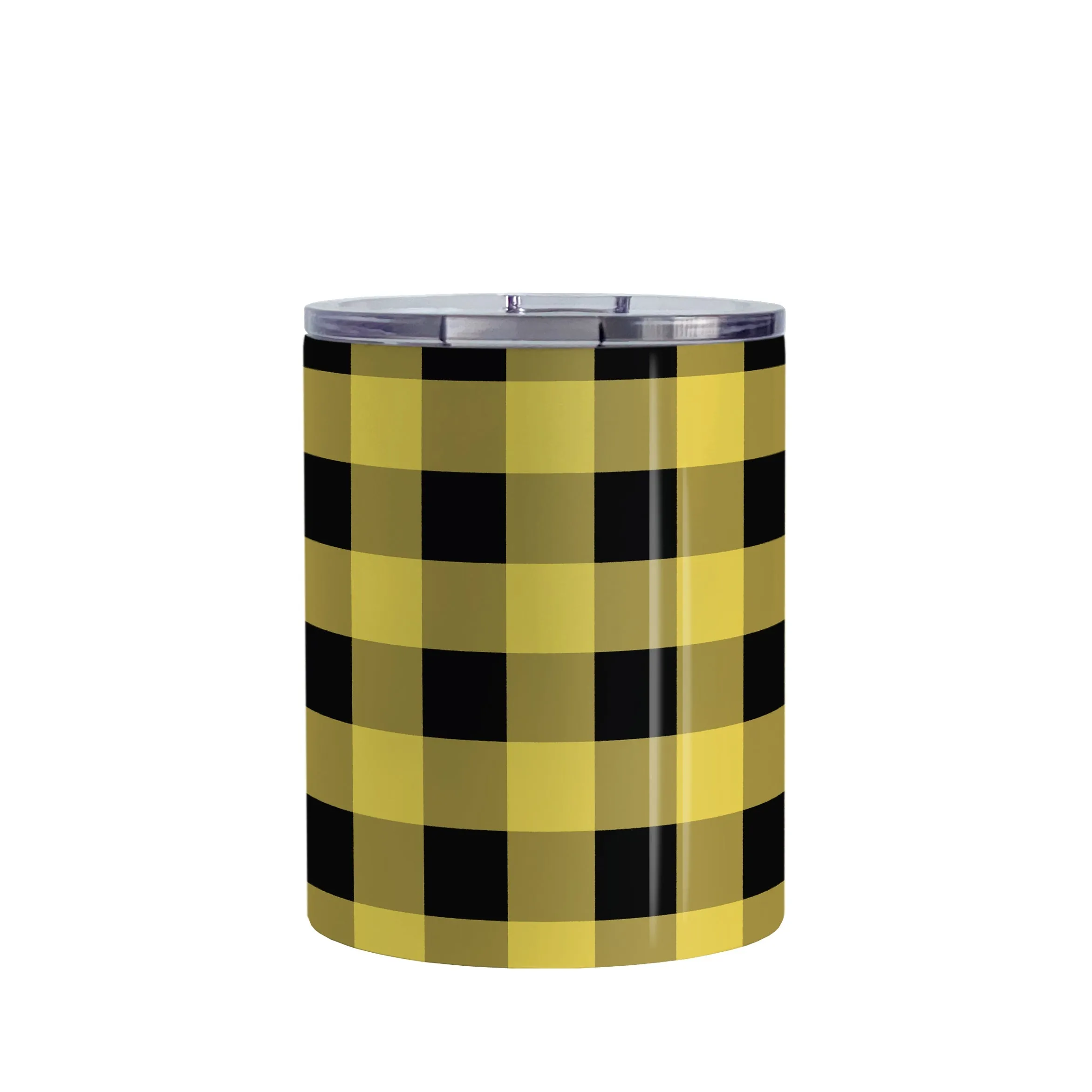 Yellow and Black Buffalo Plaid Tumbler Cup