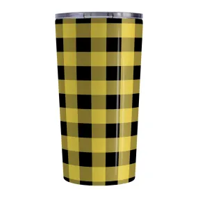 Yellow and Black Buffalo Plaid Tumbler Cup