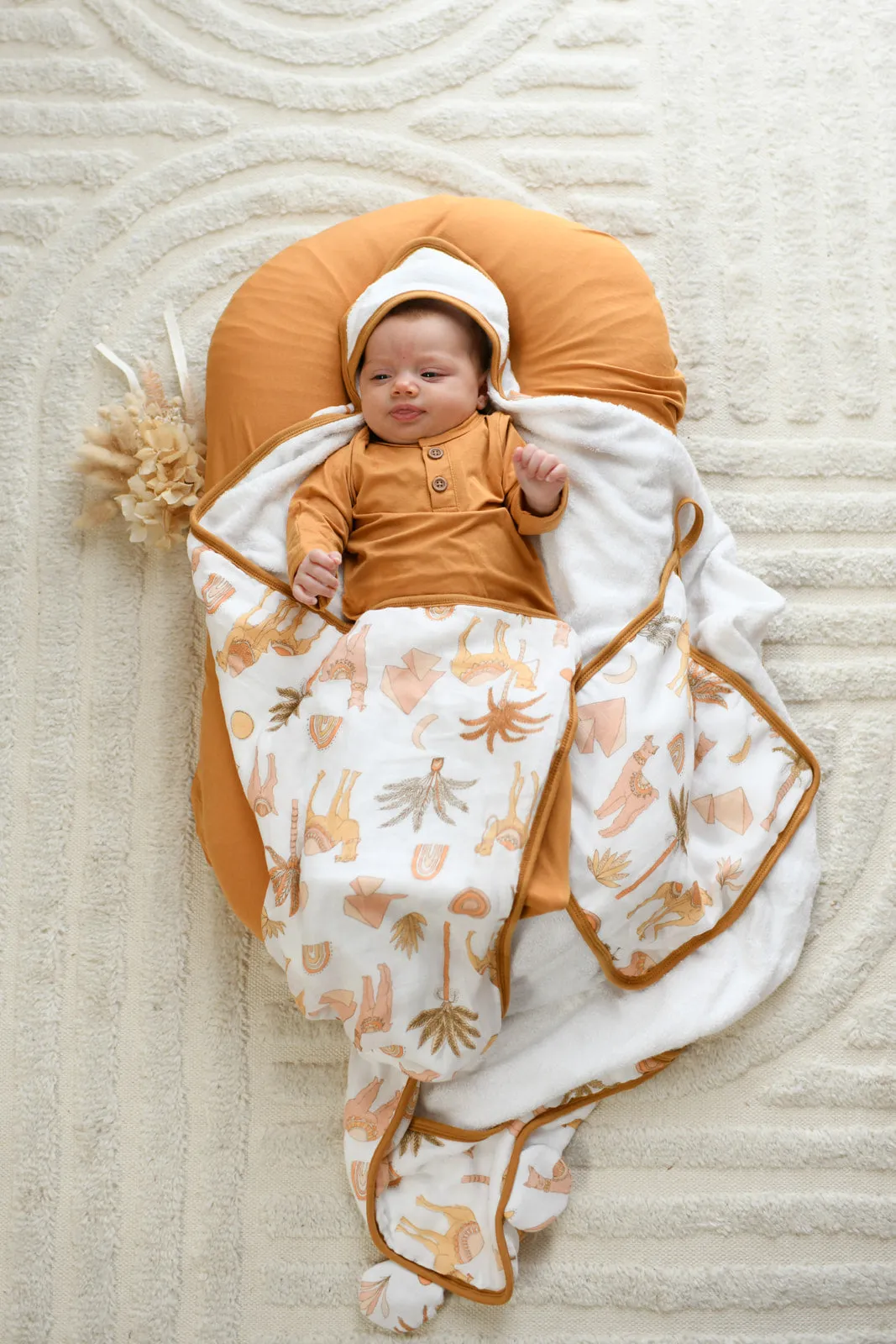 Zahara Peach Hooded Bath Towel Set