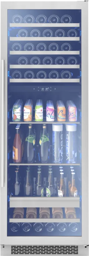 Zephyr PRWB24F02AG Presrv Wine and Beverage Cooler, 24in, Full Size, SS Glass, Reversible Door, 2 Zones