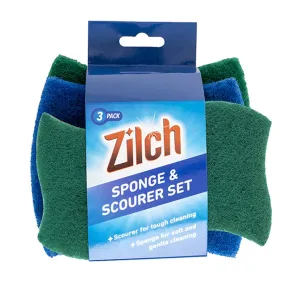 Zilch Sponge & Scourer Set Assorted 3 Pack